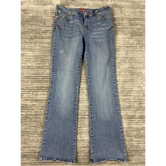 Americana Blues‎ Jeans Womens Juniors 15 Boot Cut Embroidered - Picture 1 of 11
